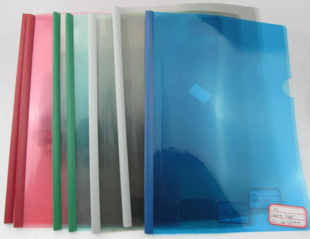 Transparent Color Folder with Plastic Bar /Slide -Lock Folders F2032)