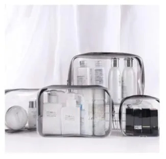 Simple Waterproof Transparent Makeup Bag Set for Women Workout