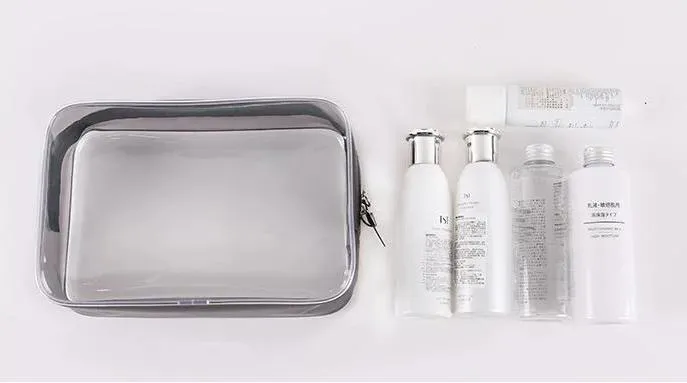 Simple Waterproof Transparent Makeup Bag Set for Women Workout