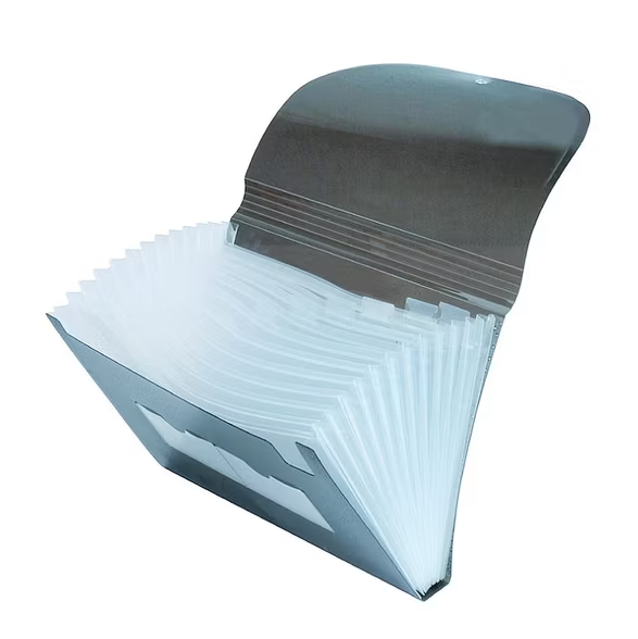 13 Pockets Expanding File with Button -F2161