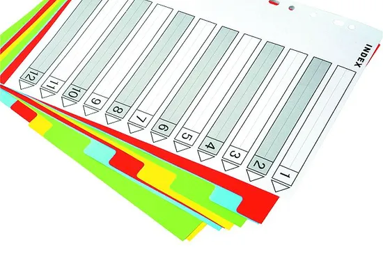 Index Tab Divider, Plastic File Folder (B3112)